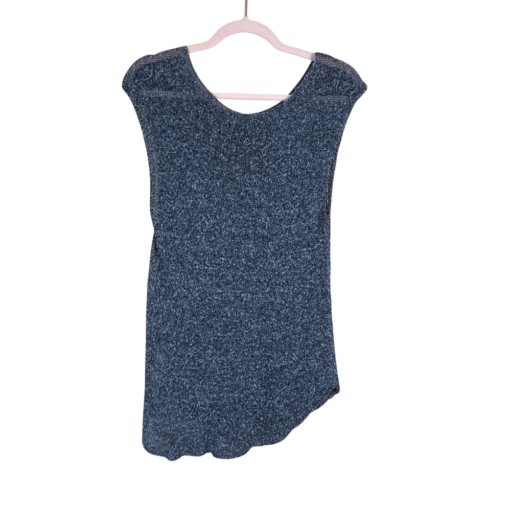 Eileen Fisher‎ Silk Blend Marled Knit Sleeveless Tunic Top Blue XL SSFCD